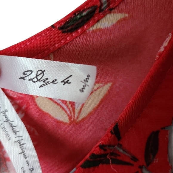 2 Dye 4 red yellow white floral maxi long flared dress - Picture 9 of 16